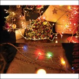 [크리스마스전구]4Ø60P반딧불전구(3.6M):백색선 칼라(빨파노초)_12개남음