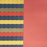 [종이접기포장지]레자크포장지 - 와당줄무늬전통포장지(적색)