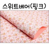 [종이접기포장지]레자크포장지 - 스위트베어(핑크)