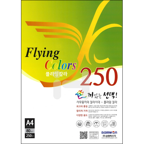 [총18색] 80g 플라잉칼라A4 (250매) - 단색