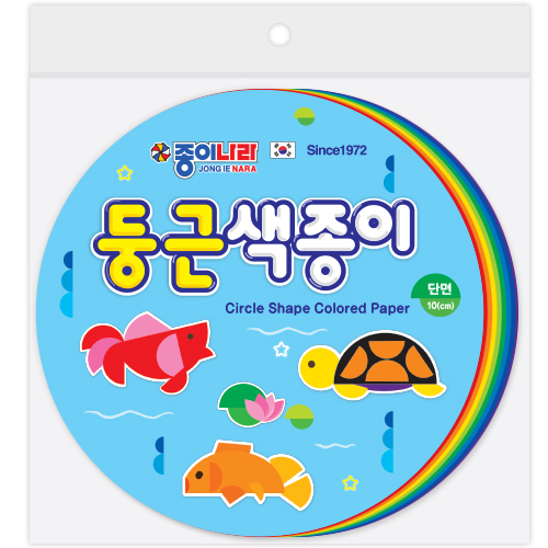 [종이나라] 3000 단면둥근색종이10cm(10색100매)