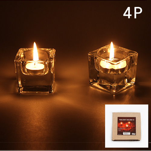 [파티용품]사각유리티라이트컵 5cm(4개입)_1개남음