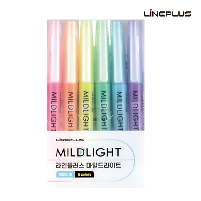 [라인플러스] 마일드 라이트 형광펜 6색 (마일드쿨)
