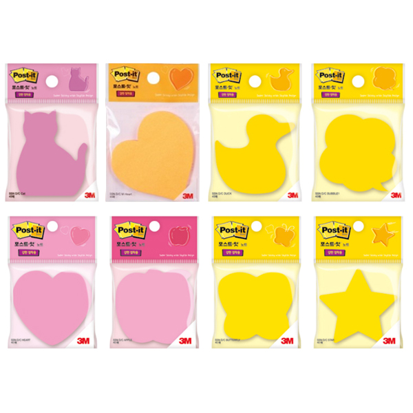 [3M] 모양포스트잇 45매 (76x76)