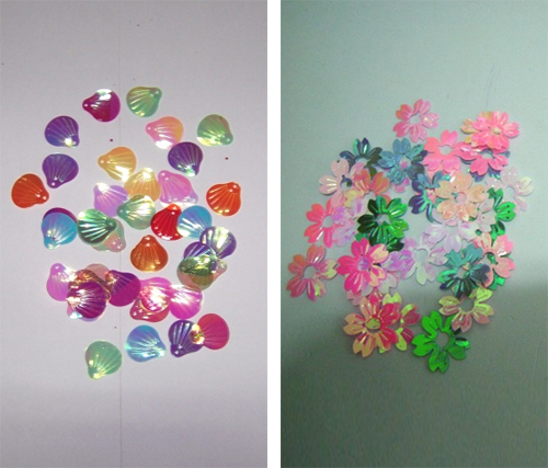 레인보우스팡글/스팡클/스팽글 (조개,리즈꽃)