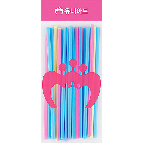 민자빨대 일자빨대 7mm 파스텔혼합색