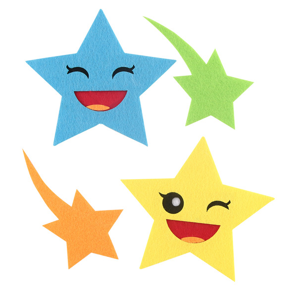 (재고한정) [환경소품] 펠트장식(웃는 별똥별)_8개남음