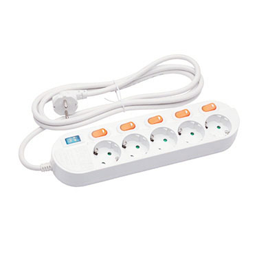 [피스코리아] 멀티탭-접지개별스위치 5구5M