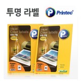 [프린텍] 애니라벨/투명라벨지/1칸V3960/16칸V3980/21칸V3990 (5매) 잉크젯전용