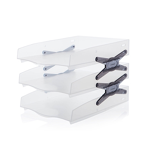 [시스맥스]280065 네오트레이3단(서류받침) - SM스모그(반투명)