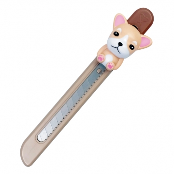 [바이하츠] 자르시개 자동잠금 컷터칼 CT-DOG 브라운