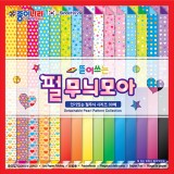 [종이나라]2500 뜯어쓰는펄무늬모아색종이(60색조30매) 150x150mm