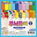 [종이나라]2500 무늬모아색종이2(40색조40매) 150x150mm_22개남음