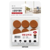 [긁힘방지] 1569 소음방지펠트 원형 중 - 갈색 30mm (18개입)