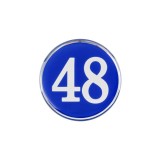 ★주문품★ [접착번호판] 4841 에폭시번호판 48mm (파랑) 1~50