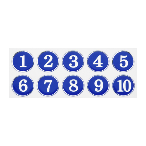 [접착번호판] 1110 에폭시번호판 35mm (파랑) 1~100
