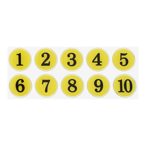 [접착번호판] 1100 에폭시번호판 35mm (노랑) 1~100