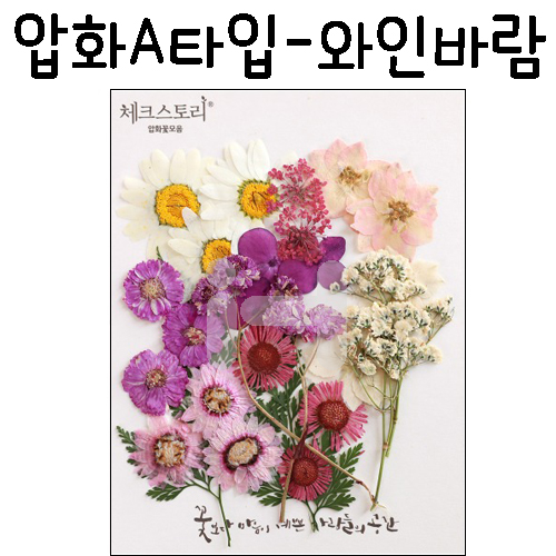 (재고한정) [압화공예]압화A타입 - 와인바람 꽃모음(누름꽃/말린꽃)_7개남음