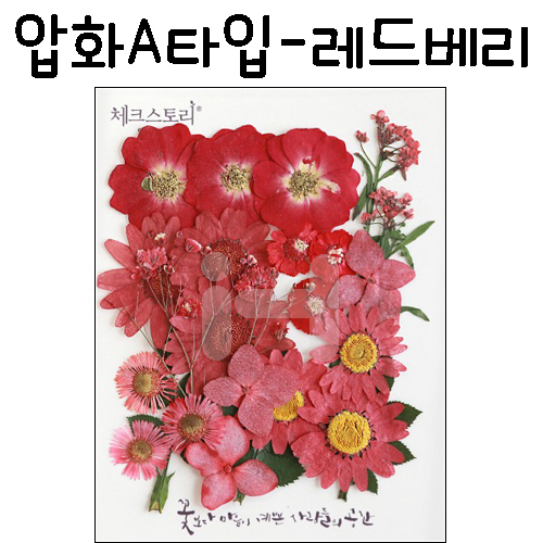(재고한정) [압화공예]압화A타입 - 레드베리 꽃모음(누름꽃/말린꽃)_3개남음
