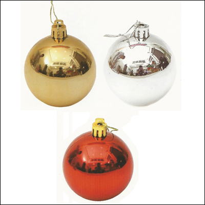 [트리장식볼]유광볼80Ø(4개) [금색/적색]