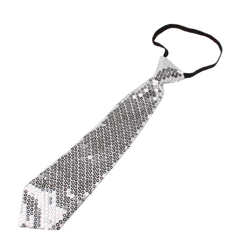 [할로윈파티용품]스팡클넥타이/스팡글넥타이/반짝이넥타이 - 25006.은색