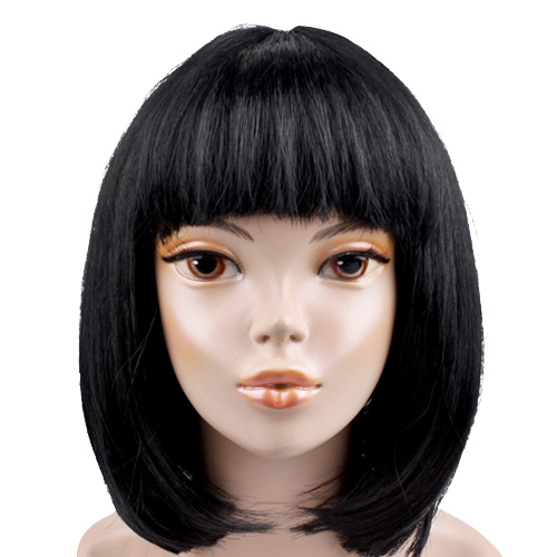 (재고한정)[파티용품]45500.단발머리가발 - 블랙(검정)_4개남음