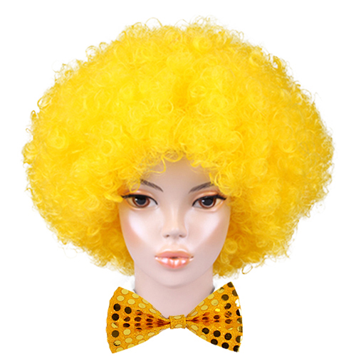 (재고한정) [뽀글이가발]11510.고급점보가발 - 옐로우(노랑)_3개남음