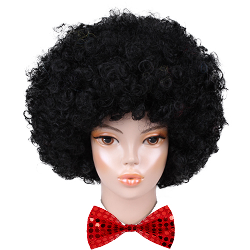 (재고한정) [뽀글이가발]11508.고급점보가발 - 블랙(검정)_1개남음