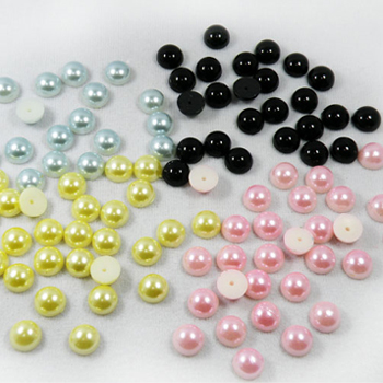 반쪽진주구슬/단면진주구슬/반쪽구슬(검정) 8mm (약100개)