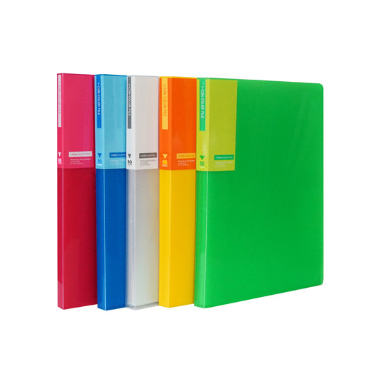 [희망] HH2487 아이콘칼라화일/클리어화일A4 (30매)