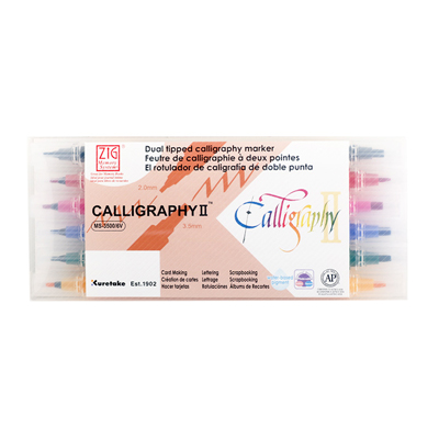 [ZIG] MS-3500/6V 캘리그라피트윈팁 2mm/3.5mm (6색)