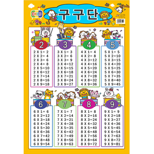 재고한정 [아기별코팅자료] 큰그림화보 큰벽그림 - 6 구구단 _2개남음