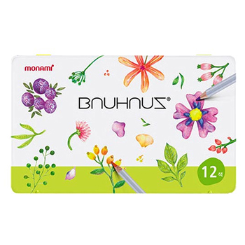 [monami] 모나미 바우하우스 일반색연필 유성색연필 틴케이스 12색