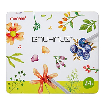 [monami] 모나미 바우하우스 일반색연필 유성색연필 틴케이스 24색