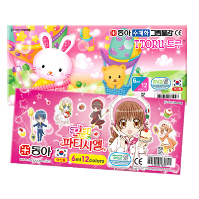 [동아] 그림물감/아동물감/수채물감/수채화물감 6ml 12색