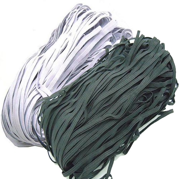 6골면고무줄 납작고무줄 대용량 고무밴드 검정,흰색 (1타래100y)