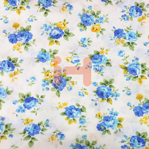 (재고한정) [옥양목] 무늬천(1마) - 푸른장미_15마남음