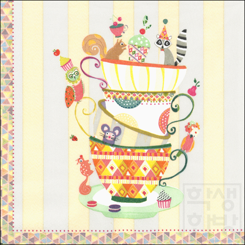 (재고한정) [핸즈유]냅킨아트(2매) - 컵_6개남음