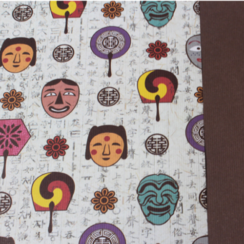 (재고한정) [종이접기포장지]레자크포장지 - 전통포장지1045번(하회탈)_8장남음