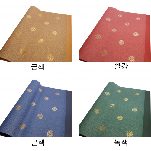 [전통포장지] 격자무늬 전통문양 양면금박포장지
