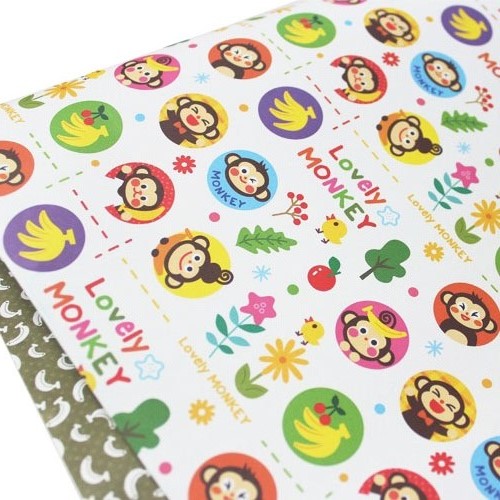 (재고한정)[레자크포장지] 몽키(흰색)_22장남음