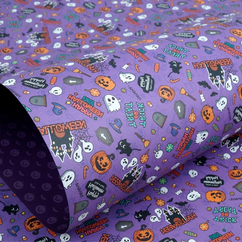 (재고한정) [할로윈포장지] 보라색(유령,성)_3장남음