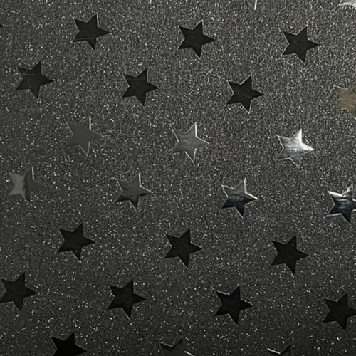 (재고한정) [크리스마스포장지] 글리터별포장지(검정)_5장남음