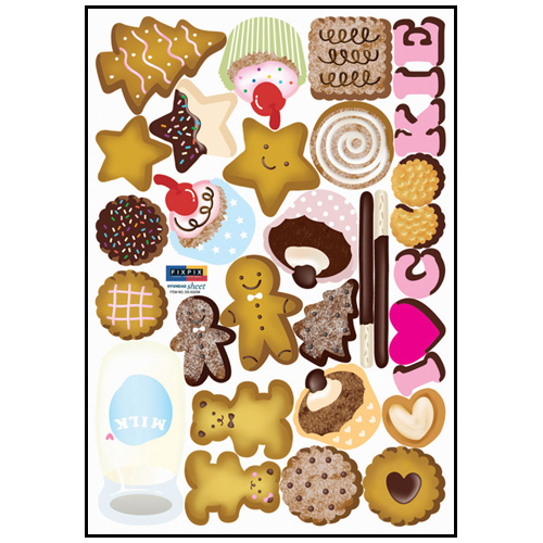 (재고한정)[데코스티커]포인트스티커(소) - 58238.쿠키_11개남음