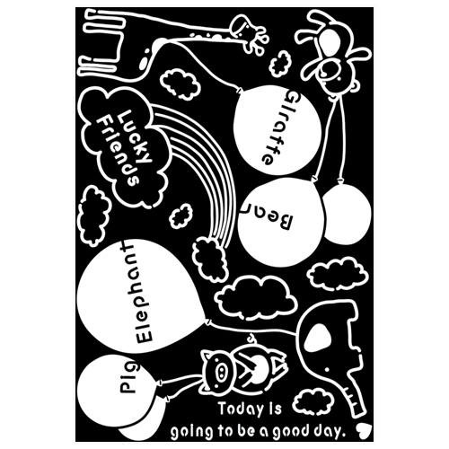 (재고한정)[데코스티커]그래픽포인트스티커 - 58836.해피프렌즈_19개남음