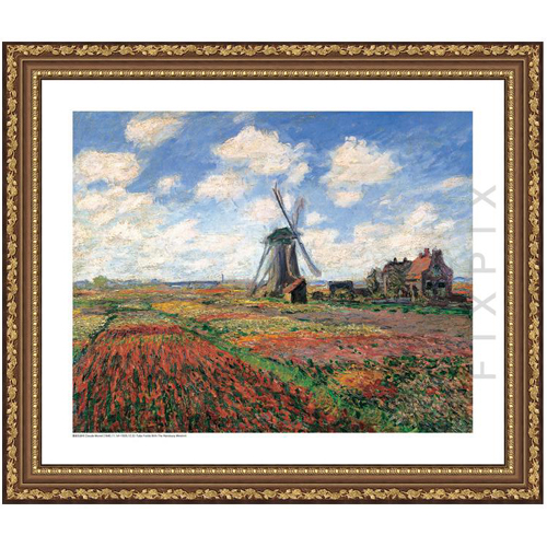 (재고한정)[데코스티커]포인트스티커/명화스티커 - 59904.튤립이있는풍차_3개남음