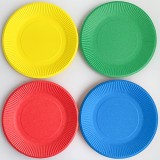 [일회용접시] 2000 칼라종이접시 - 10색 혼합(10개)