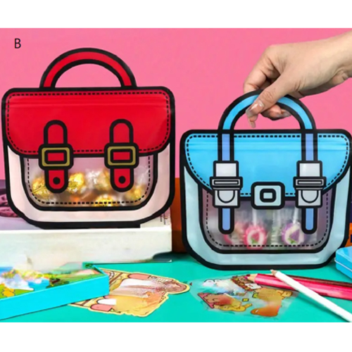 [손잡이 포장봉투] 책가방지퍼백 (5개입) - A타입 , B타입 (대,소)