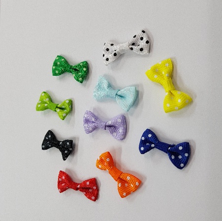 물방울무늬/도트무늬/땡땡이 타이리본/장식타이/미니리본 [2.5cm/15개입]