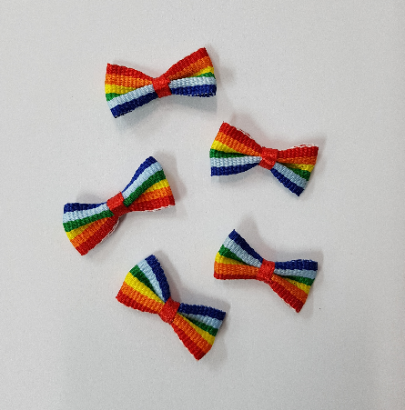 무지개 타이리본/장식타이/미니리본 [2.5cm/15개입]